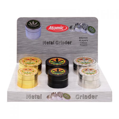ATOMIC GRINDER CANNABIS TRITATABACCO 4 PARTI IN METALLO Ø40mm MARI-KA' - immagine 2