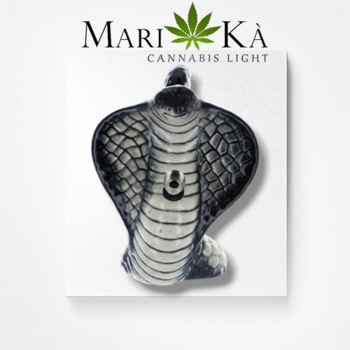 BONG IN CERAMICA 20 CM, COBRA NERO EDIZIONE LIMITATA MARI-KA'.