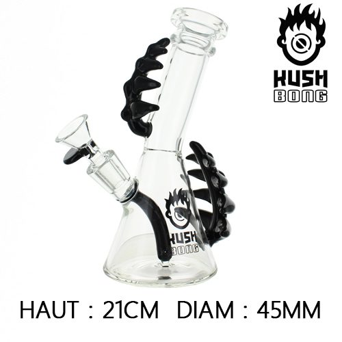 BUBBLER GLASS BONG KUSH BT1810 (NERO) 21CM MARI-KA’ - immagine 2
