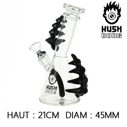 BUBBLER GLASS BONG KUSH BT1810 (NERO) 21CM MARI-KA’