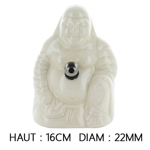 BONG IN CERAMICA BUDDHA BIANCO, 16 cm, MARI-KA'
