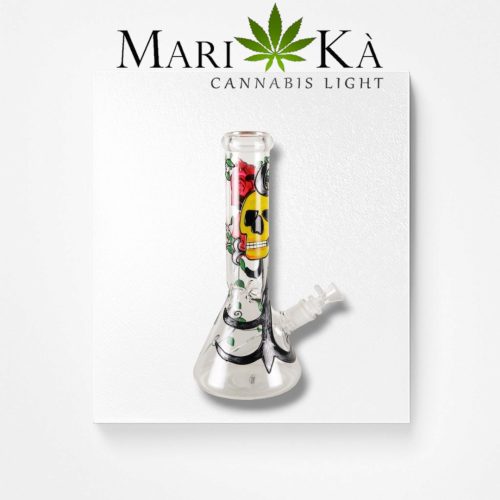 Bong in Vetro "Teschi e Rose" Atomic 26 cm Mari-ka'
