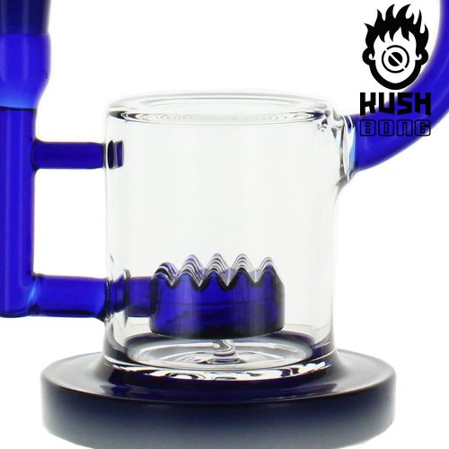 KUSH BONG IN VETRO PERCOLATOR "MERCATOR" BLU - immagine 3