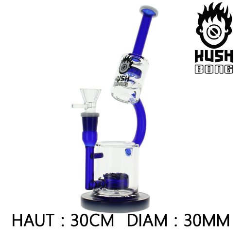 KUSH BONG IN VETRO PERCOLATOR "MERCATOR" BLU - immagine 4