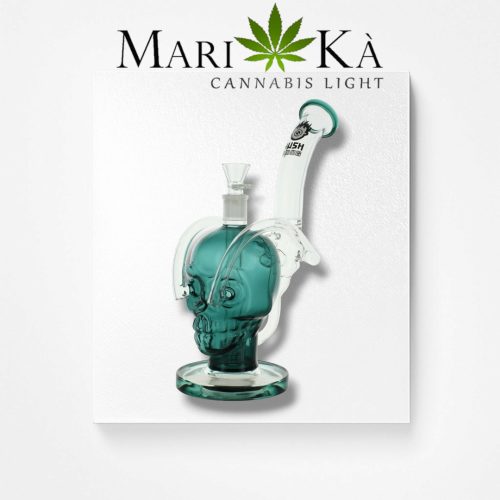 KUSH BONG IN VETRO PERCOLATOR "TESCHIO" VERDE