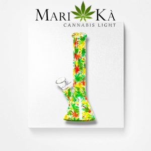 BONG IN VETRO 420 FANTASIA FOGLIE COLORATE