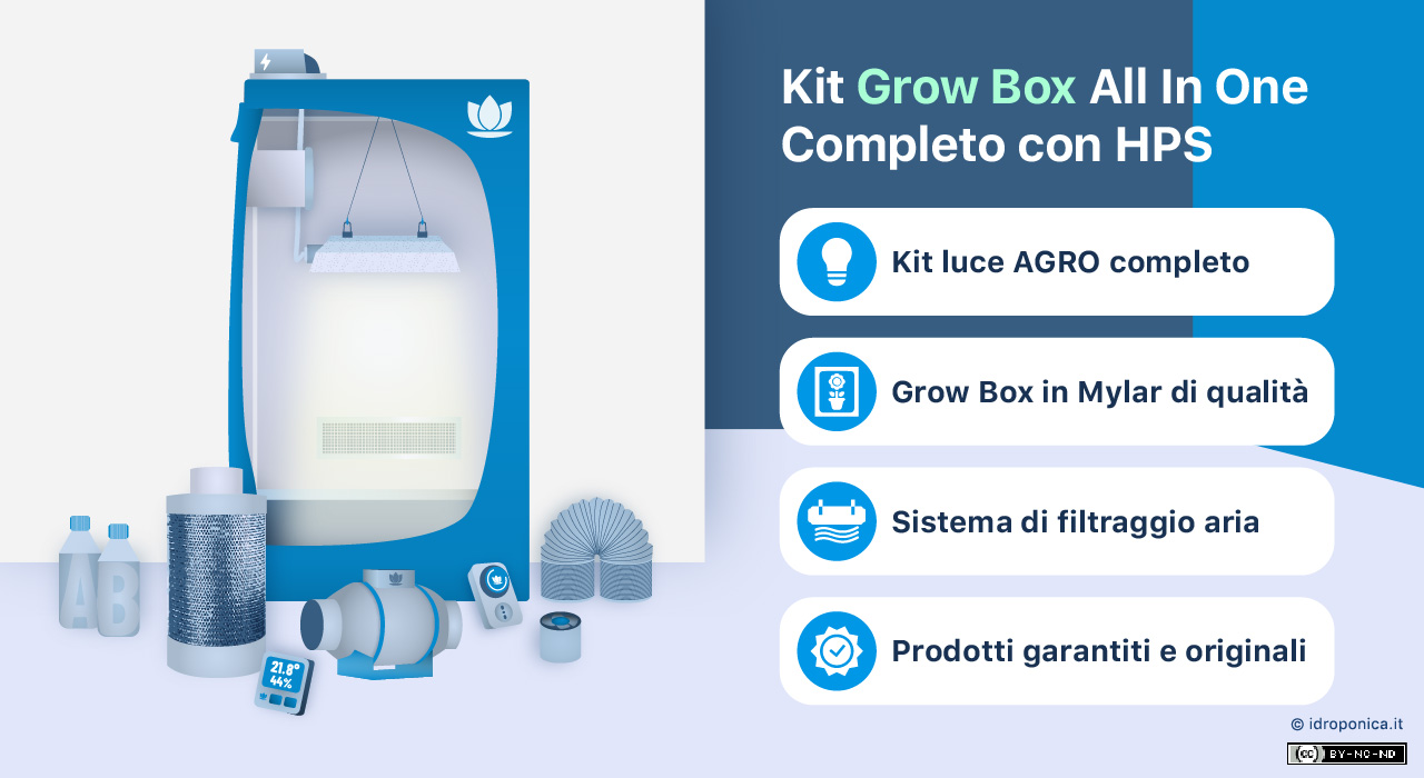 KIT GROW BOX IDROPONICA 100x100 HPS - immagine 2