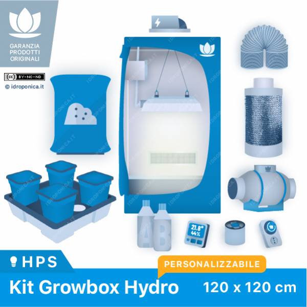 KIT GROW BOX IDROPONICA 100x100 HPS