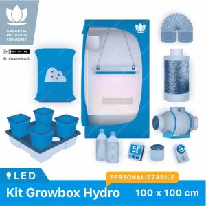KIT GROW BOX IDROPONICA 100x100 LED