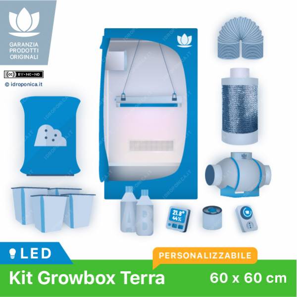 KIT GROW BOX 60x60 TERRA LED - Marika Cannabis Light