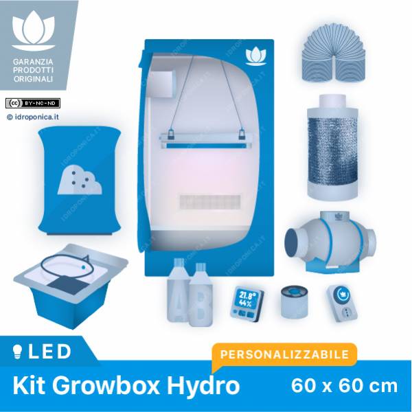 Kit completo Grow Box per coltivazione 60x60x160 + Led120w